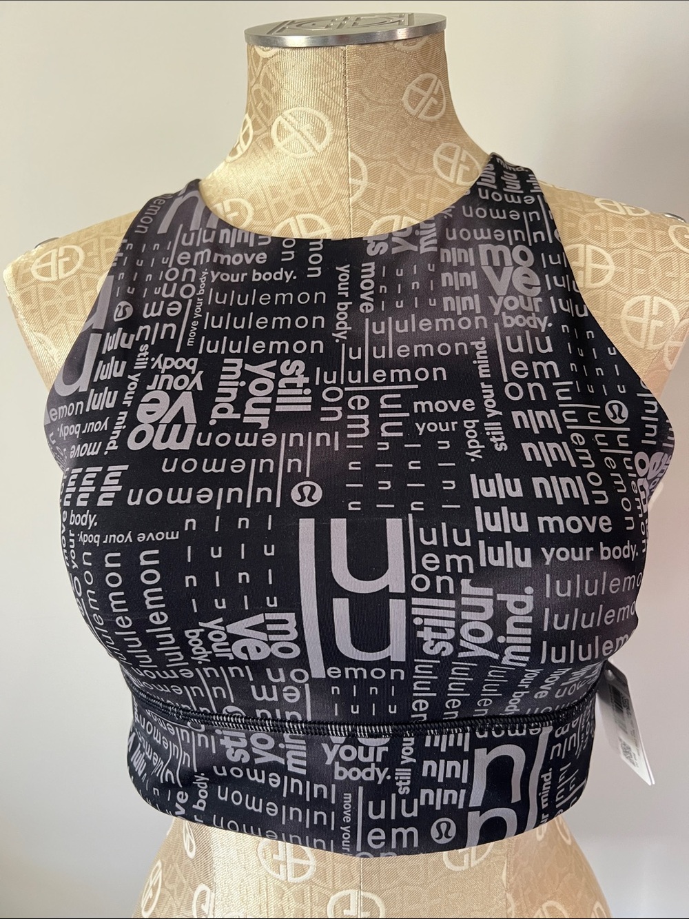Lululemon Energy High-Neck Long Line Bra in Wordmark
